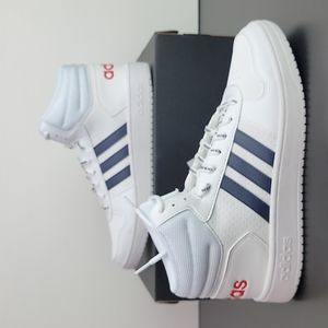 Adidas Hoops 2.0 Mid White Blue Red Men's Shoes